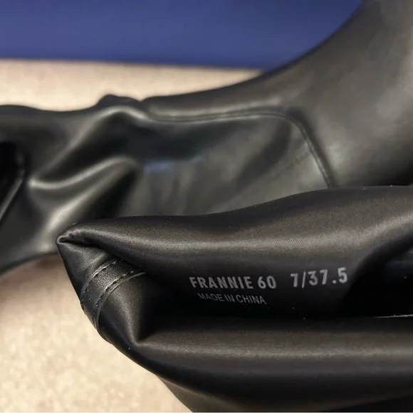 Stuart Weitzman Frannie 60 black leather Stretch knee-high boots Size 7